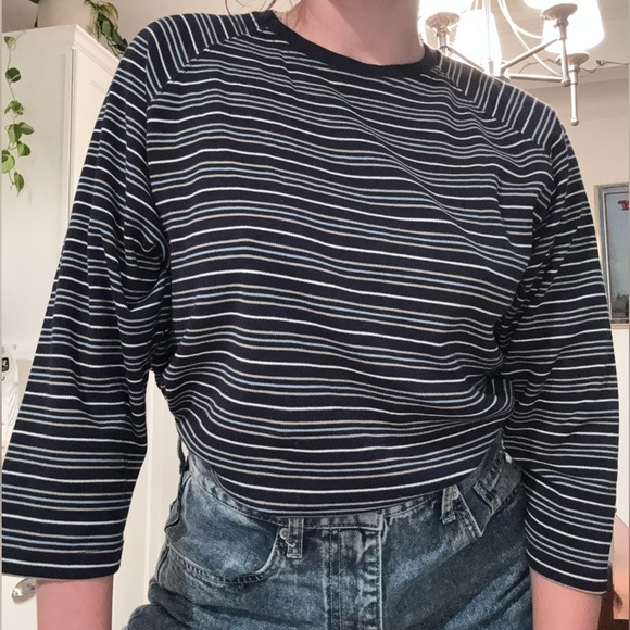 Navy striped long sleeve - Picture 1 of 5